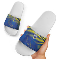 Curacao Football Custom Korsou Blue Wave Slide Sandals Making History - Wonder Print Shop