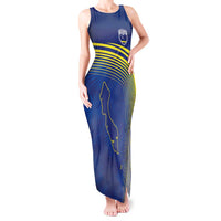 Curacao Football Custom Korsou Blue Wave Tank Maxi Dress Making History - Wonder Print Shop