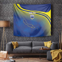 Curacao Football Custom Korsou Blue Wave Tapestry Making History - Wonder Print Shop