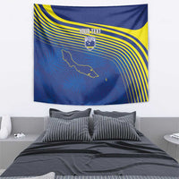 Curacao Football Custom Korsou Blue Wave Tapestry Making History - Wonder Print Shop