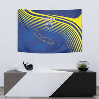 Curacao Football Custom Korsou Blue Wave Tapestry Making History - Wonder Print Shop