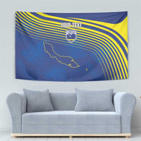 Curacao Football Custom Korsou Blue Wave Tapestry Making History - Wonder Print Shop