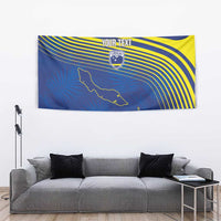 Curacao Football Custom Korsou Blue Wave Tapestry Making History - Wonder Print Shop