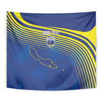Curacao Football Custom Korsou Blue Wave Tapestry Making History - Wonder Print Shop