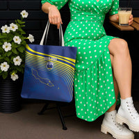 Curacao Football Custom Korsou Blue Wave Tote Bag Making History - Wonder Print Shop
