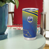 Curacao Football Custom Korsou Blue Wave Tumbler Cup Making History - Wonder Print Shop