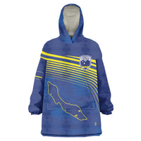 Curacao Football Custom Korsou Blue Wave Wearable Blanket Hoodie Making History - Wonder Print Shop