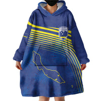Curacao Football Custom Korsou Blue Wave Wearable Blanket Hoodie Making History - Wonder Print Shop
