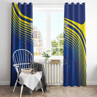 Curacao Football Custom Korsou Blue Wave Window Curtain Making History - Wonder Print Shop