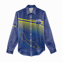 Curacao Football Custom Korsou Blue Wave Women Casual Shirt Making History - Wonder Print Shop