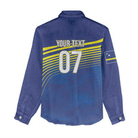 Curacao Football Custom Korsou Blue Wave Women Casual Shirt Making History - Wonder Print Shop