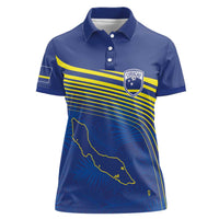 Curacao Football Custom Korsou Blue Wave Women Polo Shirt Making History - Wonder Print Shop