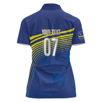 Curacao Football Custom Korsou Blue Wave Women Polo Shirt Making History - Wonder Print Shop