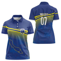 Curacao Football Custom Korsou Blue Wave Women Polo Shirt Making History - Wonder Print Shop