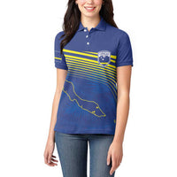 Curacao Football Custom Korsou Blue Wave Women Polo Shirt Making History - Wonder Print Shop