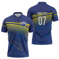 Curacao Football Custom Korsou Blue Wave Zipper Polo Shirt Making History - Wonder Print Shop