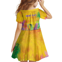 Mardi Gras Family Matching Off The Shoulder Long Sleeve Dress and Hawaiian Shirt Watercolor Mix - Carnival Bling - Wonder Print Shop