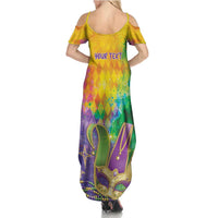 Mardi Gras Family Matching Summer Maxi Dress and Hawaiian Shirt Watercolor Mix - Carnival Bling - Wonder Print Shop