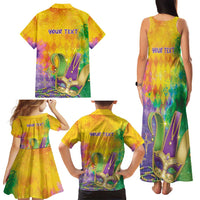 Mardi Gras Family Matching Tank Maxi Dress and Hawaiian Shirt Watercolor Mix - Carnival Bling - Wonder Print Shop