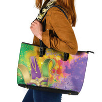 Mardi Gras Leather Tote Bag Watercolor Mix - Carnival Bling - Wonder Print Shop