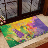Mardi Gras Rubber Doormat Watercolor Mix - Carnival Bling - Wonder Print Shop