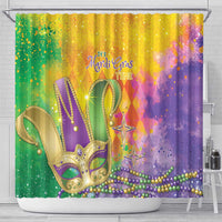 Mardi Gras Shower Curtain Watercolor Mix - Carnival Bling