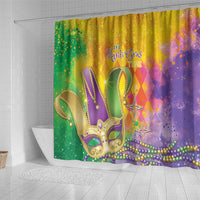Mardi Gras Shower Curtain Watercolor Mix - Carnival Bling