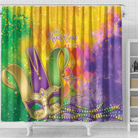 Mardi Gras Shower Curtain Watercolor Mix - Carnival Bling