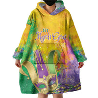 Mardi Gras Wearable Blanket Hoodie Watercolor Mix - Carnival Bling - Wonder Print Shop