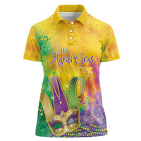 Mardi Gras Women Polo Shirt Watercolor Mix - Carnival Bling - Wonder Print Shop