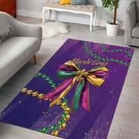 Mardi Gras Area Rug Coquette Bow Glitter Motifs LT7 - Wonder Print Shop