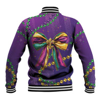 Mardi Gras Baseball Jacket Coquette Bow Glitter Motifs LT7 - Wonder Print Shop