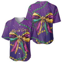 Mardi Gras Baseball Jersey Coquette Bow Glitter Motifs LT7 - Wonder Print Shop