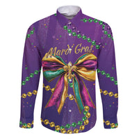Mardi Gras Family Matching Puletasi and Hawaiian Shirt Coquette Bow Glitter Motifs - Wonder Print Shop