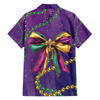 Mardi Gras Family Matching Tank Maxi Dress and Hawaiian Shirt Coquette Bow Glitter Motifs - Wonder Print Shop