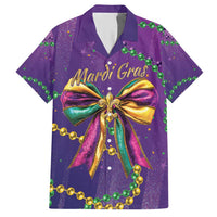Mardi Gras Hawaiian Shirt Coquette Bow Glitter Motifs - Wonder Print Shop