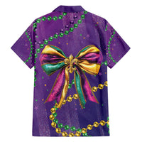 Mardi Gras Hawaiian Shirt Coquette Bow Glitter Motifs - Wonder Print Shop