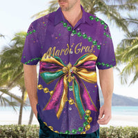 Mardi Gras Hawaiian Shirt Coquette Bow Glitter Motifs - Wonder Print Shop
