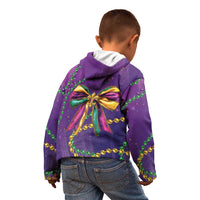 Mardi Gras Kid Hoodie Coquette Bow Glitter Motifs - Wonder Print Shop