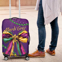 Mardi Gras Luggage Cover Coquette Bow Glitter Motifs - Wonder Print Shop