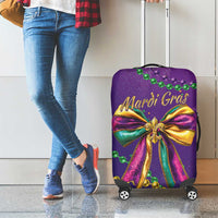 Mardi Gras Luggage Cover Coquette Bow Glitter Motifs - Wonder Print Shop
