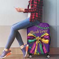 Mardi Gras Luggage Cover Coquette Bow Glitter Motifs - Wonder Print Shop