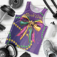 Mardi Gras Men Tank Top Coquette Bow Glitter Motifs - Wonder Print Shop