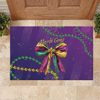 Mardi Gras Rubber Doormat Coquette Bow Glitter Motifs - Wonder Print Shop