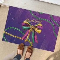Mardi Gras Rubber Doormat Coquette Bow Glitter Motifs - Wonder Print Shop
