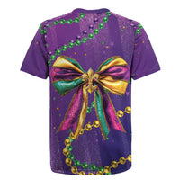 Mardi Gras Rugby Jersey Coquette Bow Glitter Motifs - Wonder Print Shop