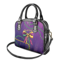 Mardi Gras Shoulder Handbag Coquette Bow Glitter Motifs