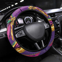 Mardi Gras Steering Wheel Cover Coquette Bow Glitter Motifs - Wonder Print Shop