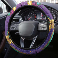 Mardi Gras Steering Wheel Cover Coquette Bow Glitter Motifs - Wonder Print Shop