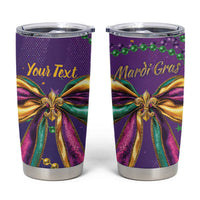 Mardi Gras Tumbler Cup Coquette Bow Glitter Motifs - Wonder Print Shop